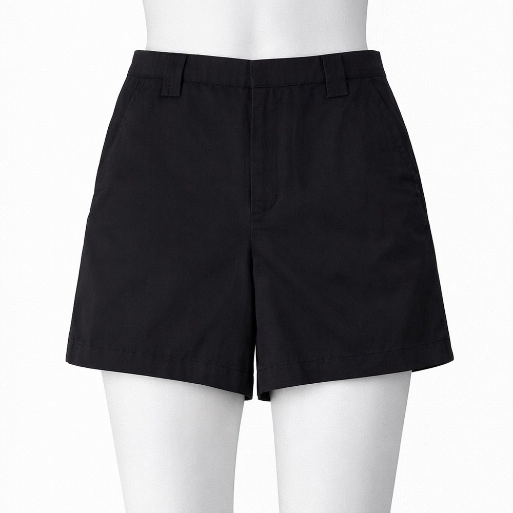 Calvin Klein Jeans Womens  Size 12 Black Regiment Twill Short Relaxed Fit Casual